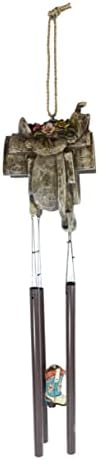 Ebros Gift Western Farm Horse Saddle Wind Chime