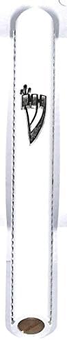 Wooden Mezuzah Case Holder with Double Chain Design