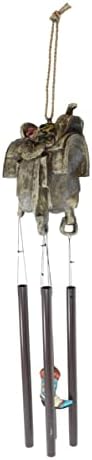 Ebros Gift Western Farm Horse Saddle Wind Chime