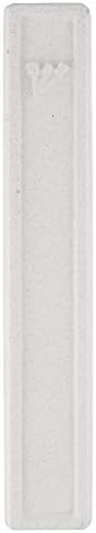 AS Mezuzah Modern Cement Case with Embossed Shin Design White 7 Inches