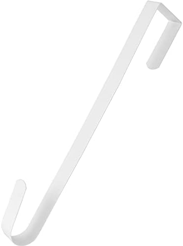RND Thin Metal Over Door Wreath Hanger Hook - White 15 Inch