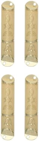LOGOFUN 4-Piece Metal Mezuzah Case with Scroll Star of David