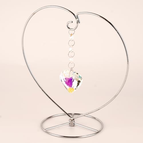 Elegant Crystal Sun Catcher with Heart Shaped Holder