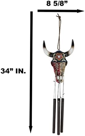 Ebros Gift Patriotic Texas Flag Wind Chime Decor