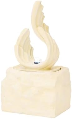 XBrand 25 Inch H White Stone-Look Fountain with LED Light