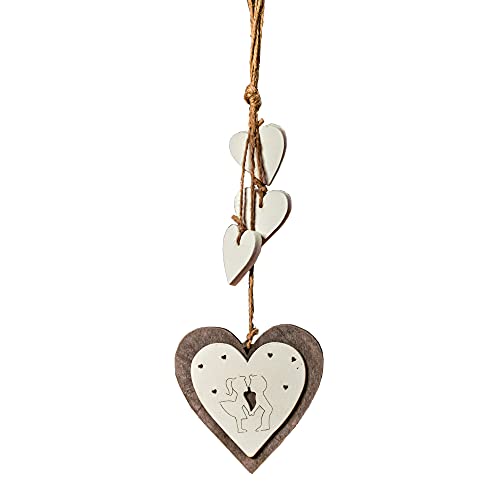 SunAndBeam Heart Shaped Wooden Hanging Decorative Ornament