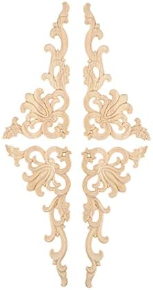 MUXSAM 1-Pair Wood Carved Onlays 787x394 Inch Decorative Accents