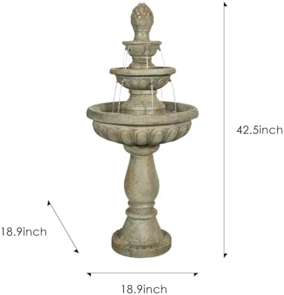 SunJet 425 Inch 3-Tier Modern Concrete Fountain