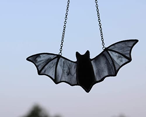 Stained Glass Bat Window Hanging Suncatcher Halloween Decor