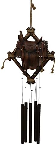 Ebros Gift Large Rustic Horse Saddle Wind Chime