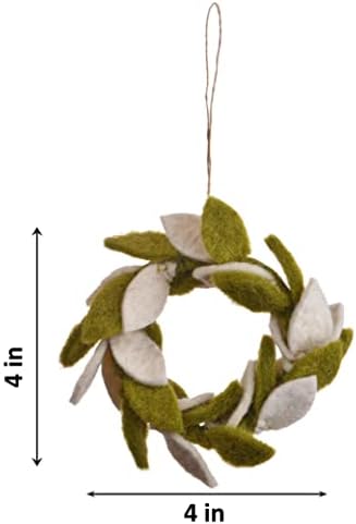 De Kulture Handmade Wool Felt Mini Leaves Wreath Christmas Decoration