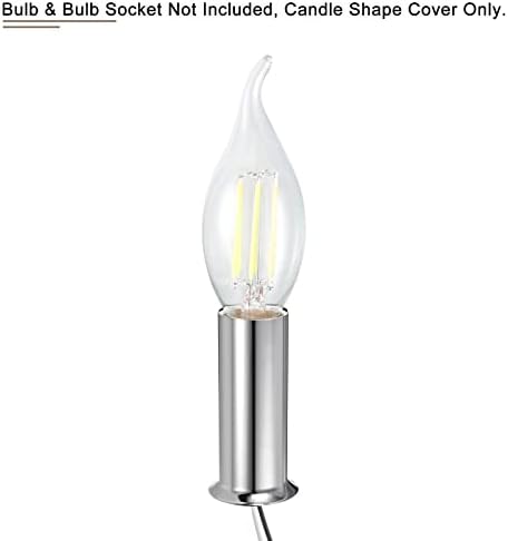 MECCANIXITY Candle Socket Covers 3 Inch Tall Silver Pack of 6