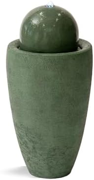 XBrand 2598 H Round Stone Water Fountain with LED Lights