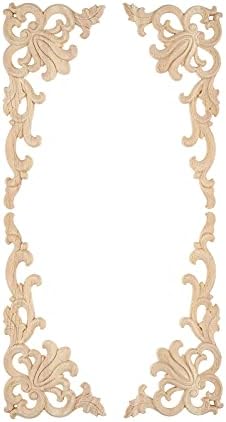 MUXSAM 1-Pair Wood Carved Onlays 787x394 Inch Decorative Accents