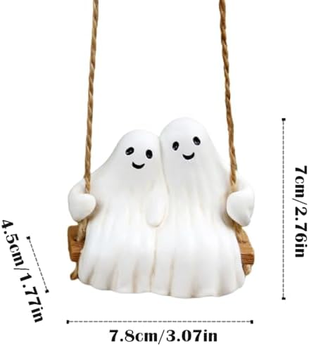 Swing Ghost Couple Garden Statue Outdoor Halloween Decor