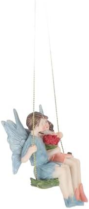Couple Flower Fairy Garden Pendant Sculpture