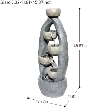 4-Tiered LED Water Fountain with Modern Circle Design and Durable Construction 4587H
