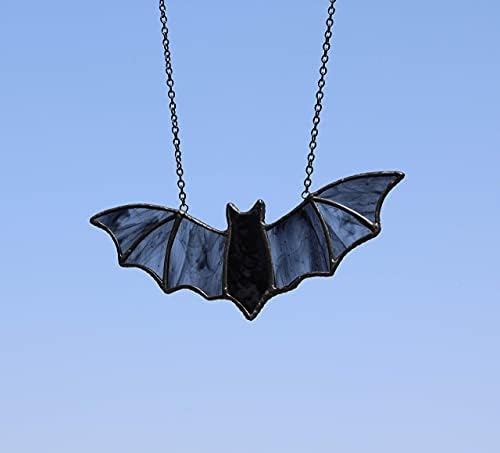 Stained Glass Bat Window Hanging Suncatcher Halloween Decor