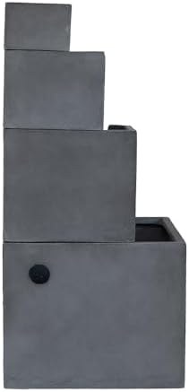 AB Home Tall Gray Concrete Water Fountain with 4 Tier Design