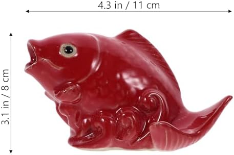HOMSFOU Ceramic Fish Fountain Garden Water Feature