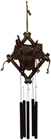Ebros Gift Large Rustic Horse Saddle Wind Chime