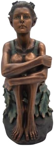 Copper Toned Fairy Garden Statue with Blue Accents 13 Inches