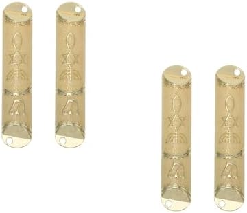 LOGOFUN 4-Piece Metal Mezuzah Case with Scroll Star of David