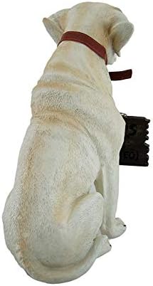 Charming Labrador Retriever Garden Statue with Reversible Welcome Sign