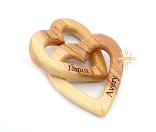 Customized Wooden Interlocking Heart Decor