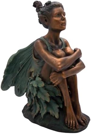 Copper Toned Fairy Garden Statue with Blue Accents 13 Inches