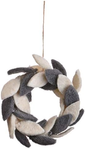 De Kulture Handmade Wool Felt Mini Leaves Wreath Christmas Decoration