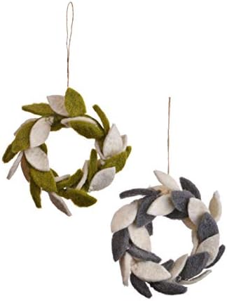 De Kulture Handmade Wool Felt Mini Leaves Wreath Christmas Decoration