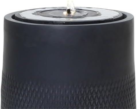 LuxenHome 23 Inch Solar Water Fountain Outdoor with LED Lights