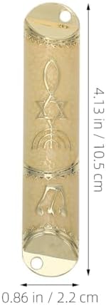 LOGOFUN 4-Piece Metal Mezuzah Case with Scroll Star of David