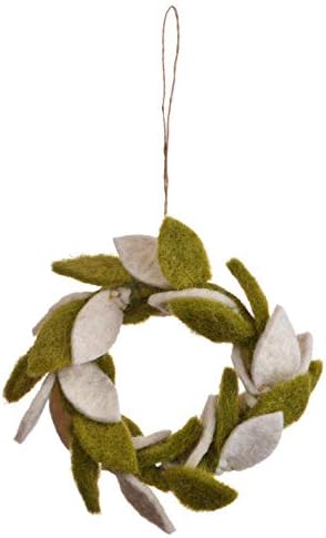 De Kulture Handmade Wool Felt Mini Leaves Wreath Christmas Decoration