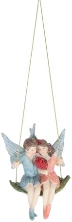 Couple Flower Fairy Garden Pendant Sculpture