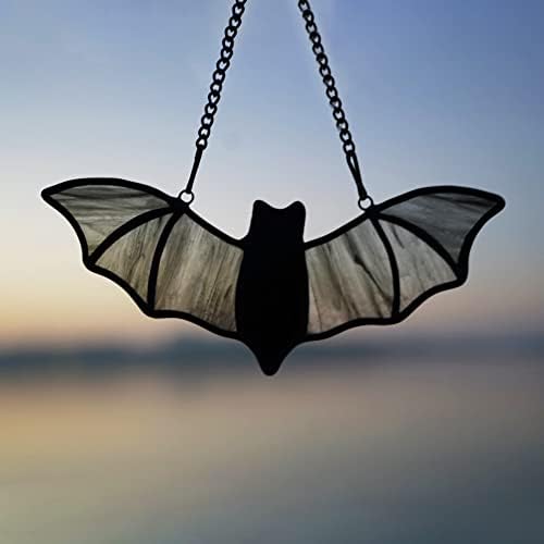 Stained Glass Bat Window Hanging Suncatcher Halloween Decor