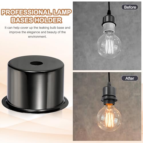 PATIKIL E27 Lamp Socket Covers 6 Pcs Pearl Black Decorative