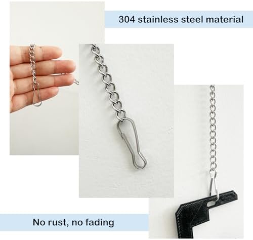 6 Pcs 24 Inch Stained Glass Hanging Chain Set - Silver 304 Stainless Steel
