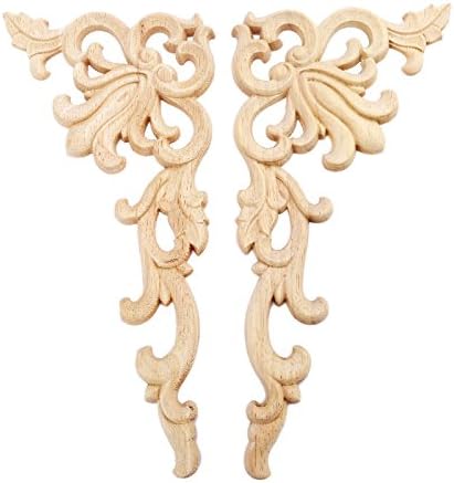 MUXSAM 1-Pair Wood Carved Onlays 787x394 Inch Decorative Accents