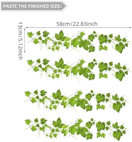 iMagitek 4 Pack Green Leafy Vine Wall Decals