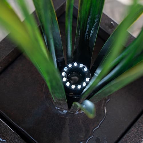 XBrand Freestanding Flower Water Fountain with LED Lights 39 Tall