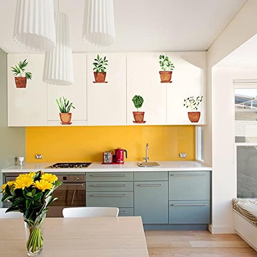 Maydahui 6 Sheets Green Plant Wall Decals for Decor