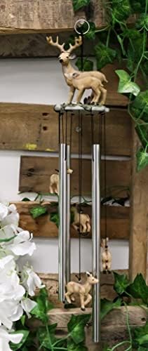 Ebros Gift Forest Family Deer Wind Chime Decor