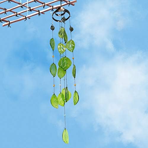 Vindar Wind Chimes 32 Inch Glass Leaves Outdoor Decor