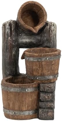AB Home Farmhouse 3 Tier Water Fountain with Lights and Pump