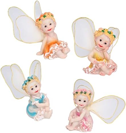 Zerodis Miniature Fairy Statues for Garden Decor 4Pcs Set