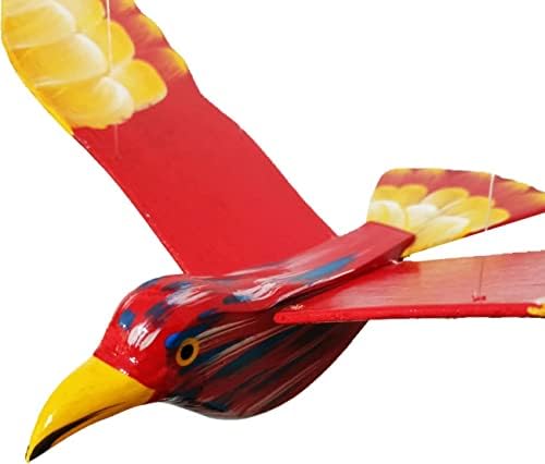 WitnyStore Red House Finch Wooden Bird Mobile 24 Inch