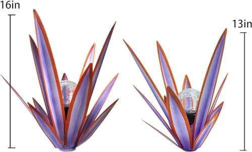 Rustic Metal Agave Garden Sculpture 2 Pack