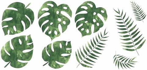 RoomMates RMK3655SCS Palm Leaves Wall Decals Green 4 Sheets